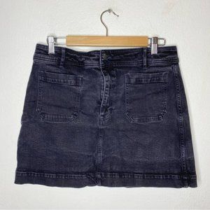 Madewell Stretch Denim A-Line Mini Skirt in Black Frost